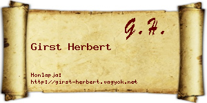 Girst Herbert névjegykártya